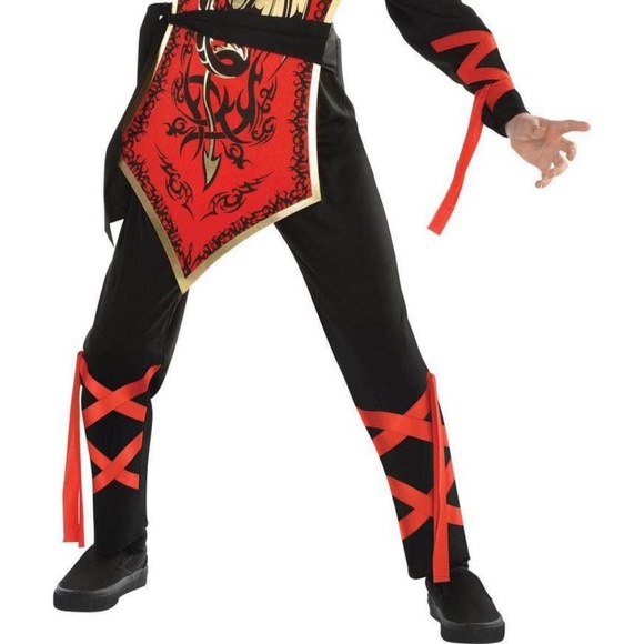 BRAND NEW youth boy red ninja assassin halloween costume size XL 14 - 16 - Picture 3 of 7